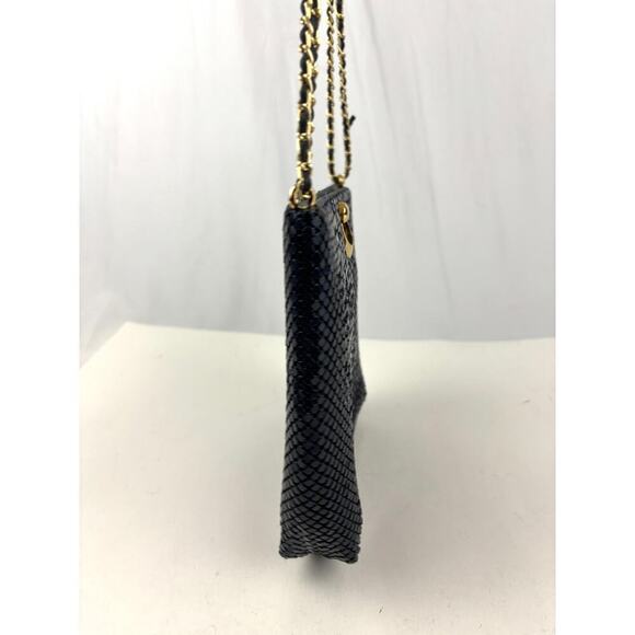 Vintage Dark Blue Metal Mesh Crossbody Bag 1980s - Picture 13 of 16